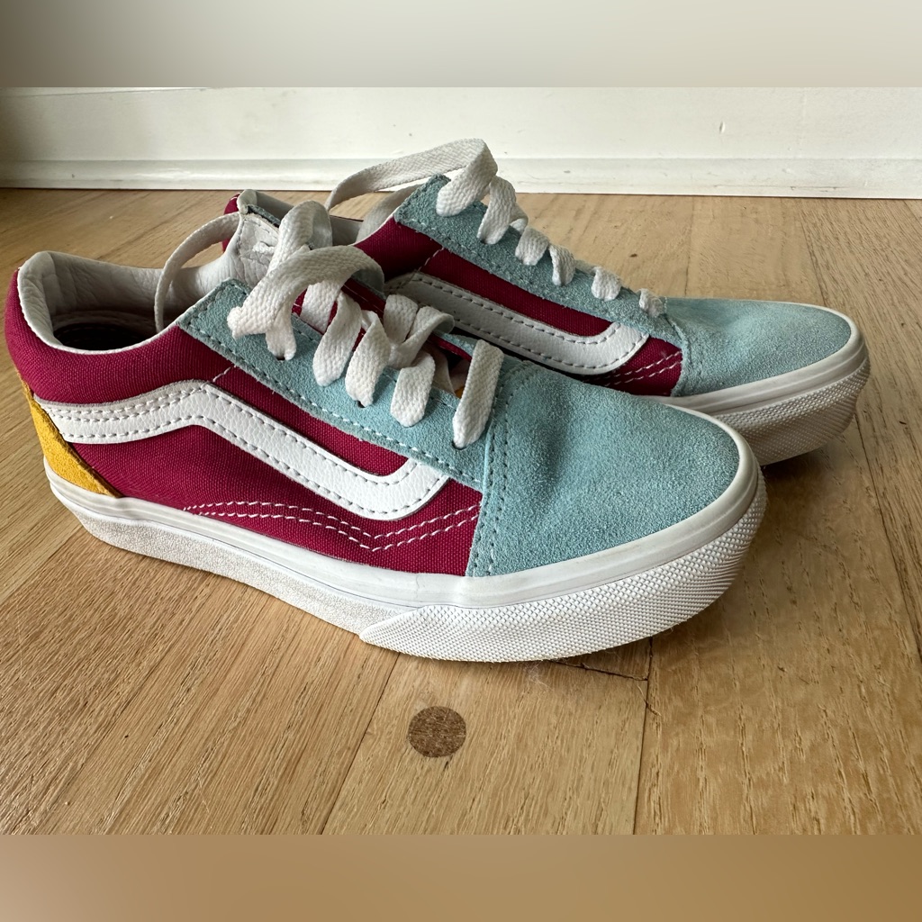 Like New Vans Multi Color High Top Sneakers, Size 12.5